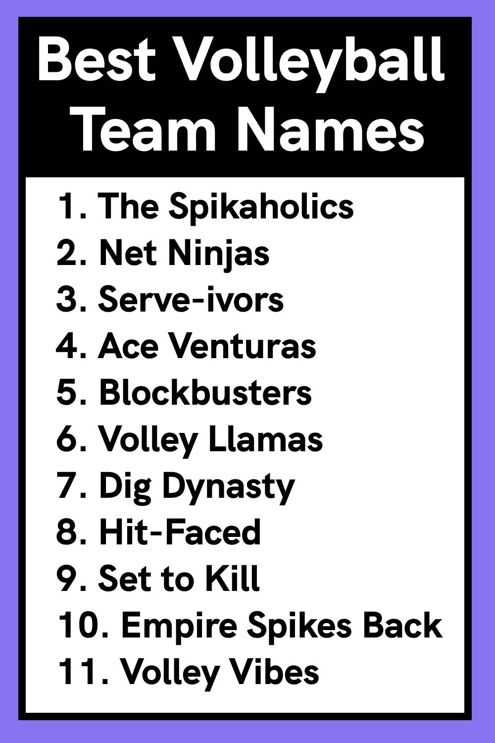 Best Volleyball Team Names