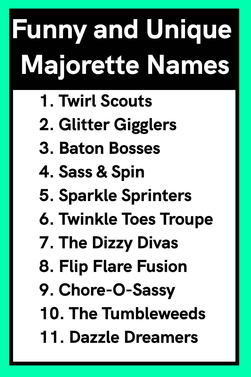 Funny and Unique Majorette Names