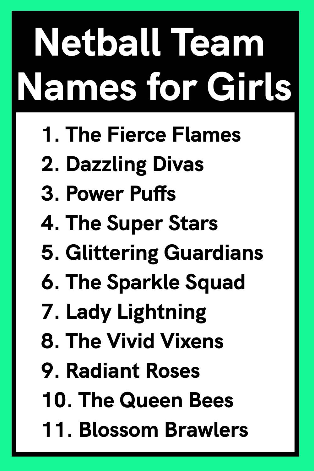 Netball Team Names for Girls