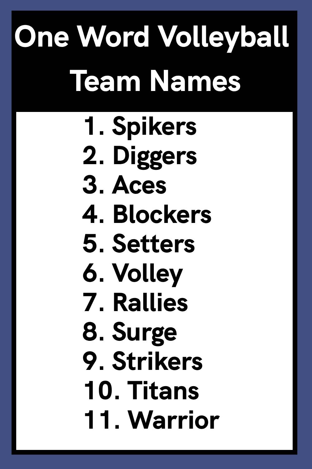 Girls Volleyball Team Names: