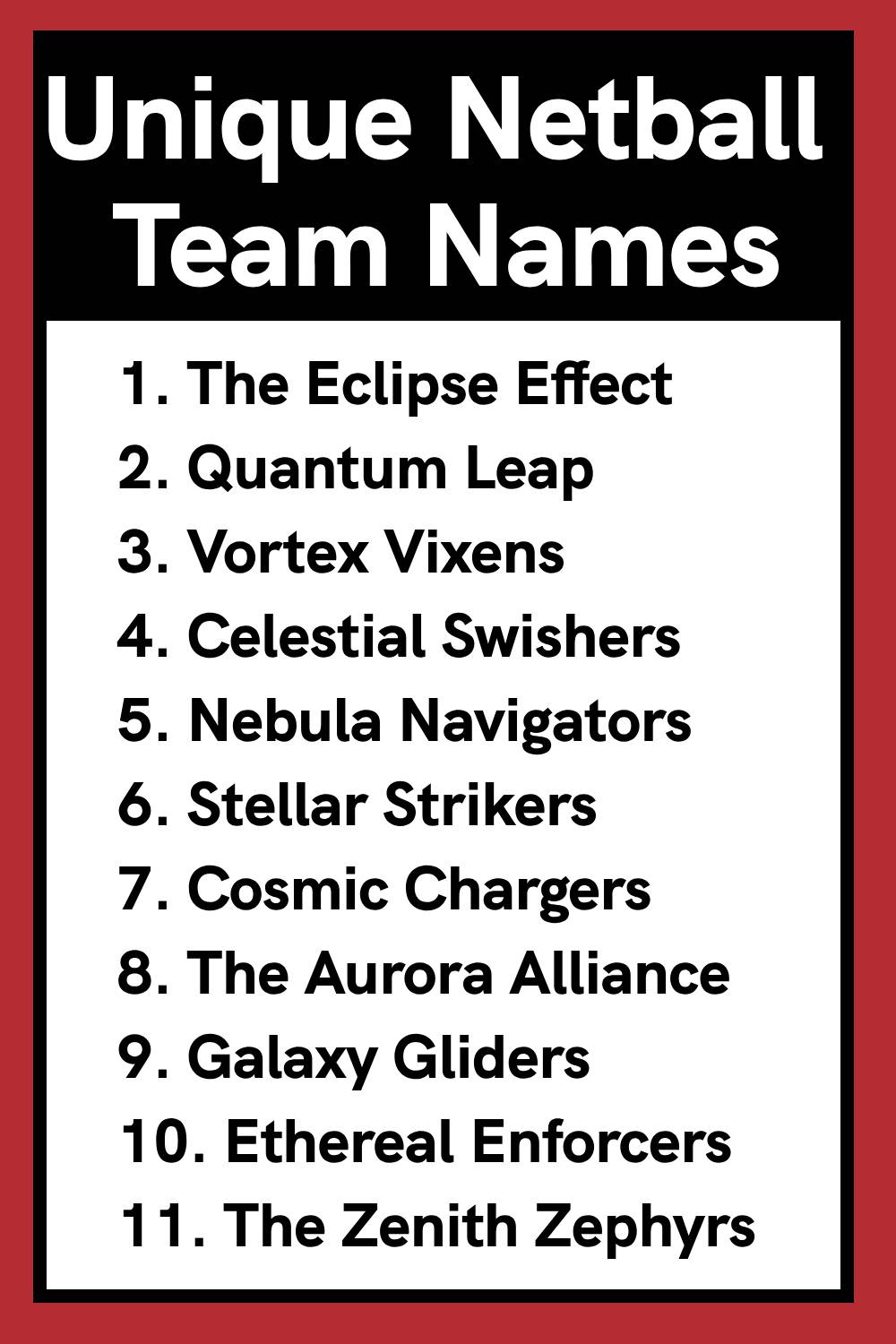 Unique Netball Team Names