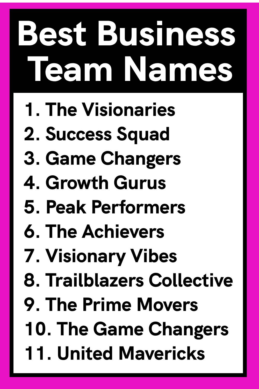 Best Business Team Names
