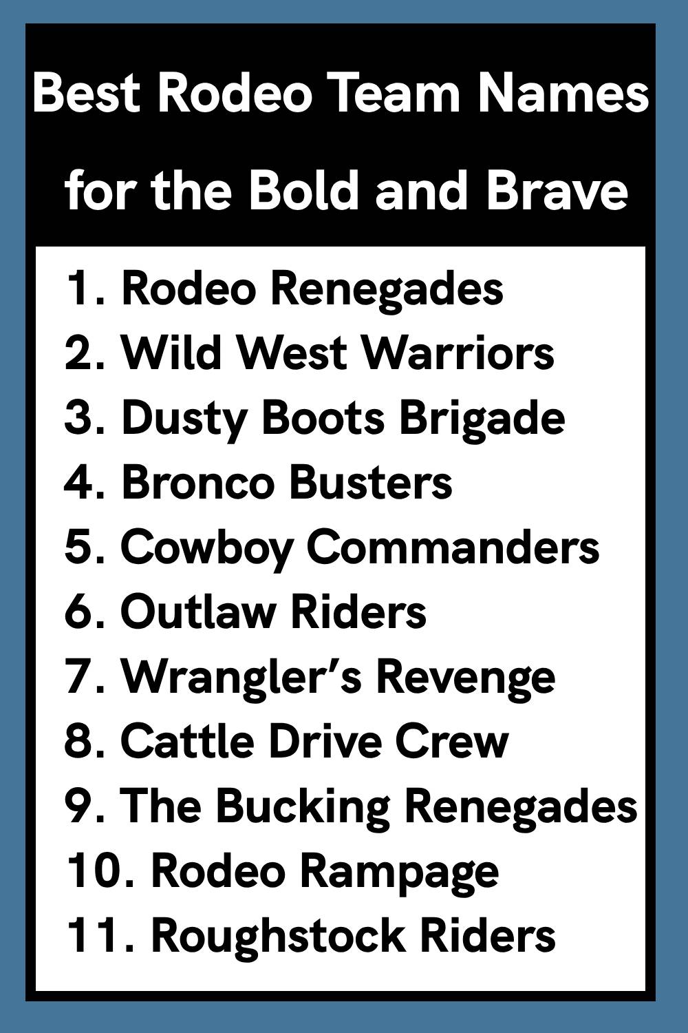 Best Rodeo Team Names for the Bold and Brave