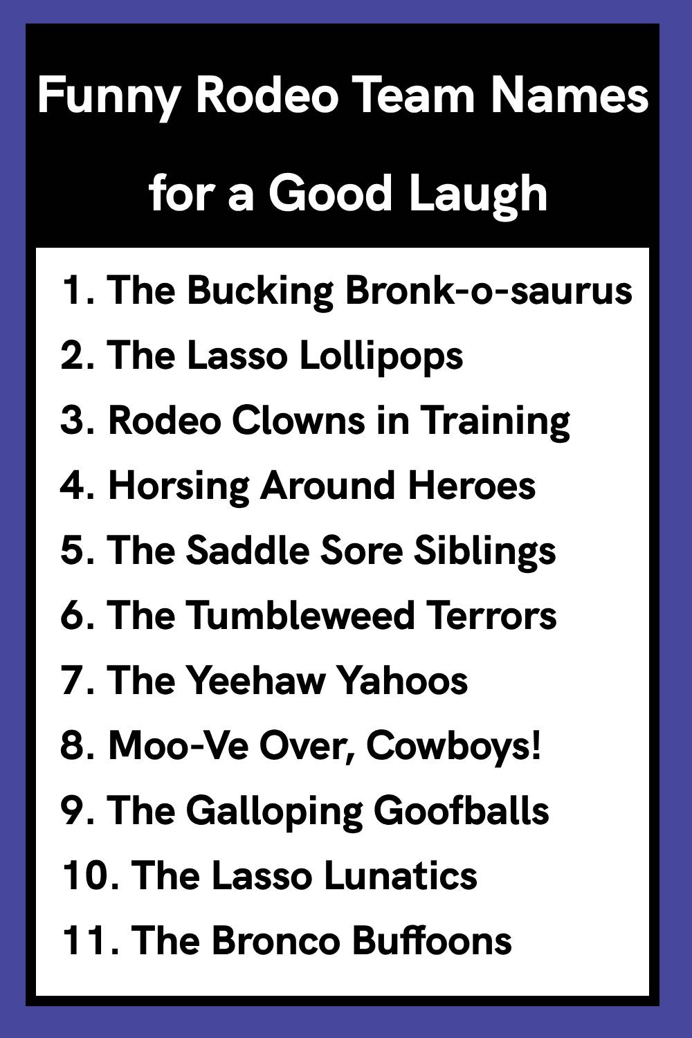Funny Rodeo Team Names for a Good Laugh