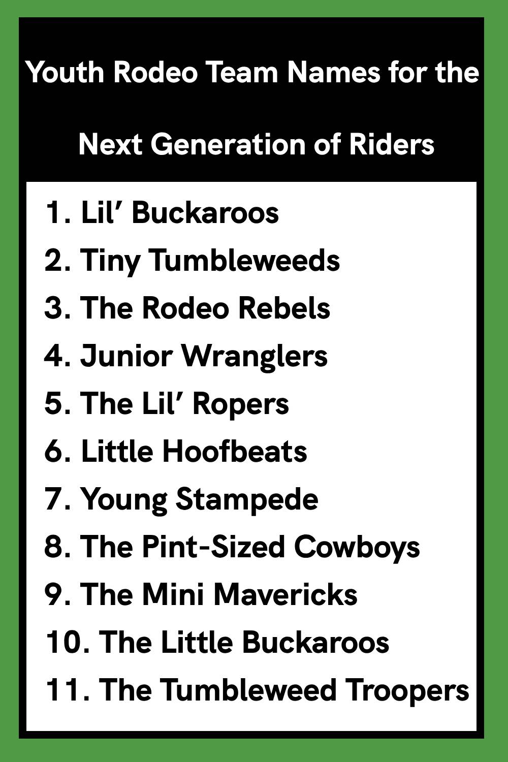 Youth Rodeo Team Names for the Next Generation of Riders