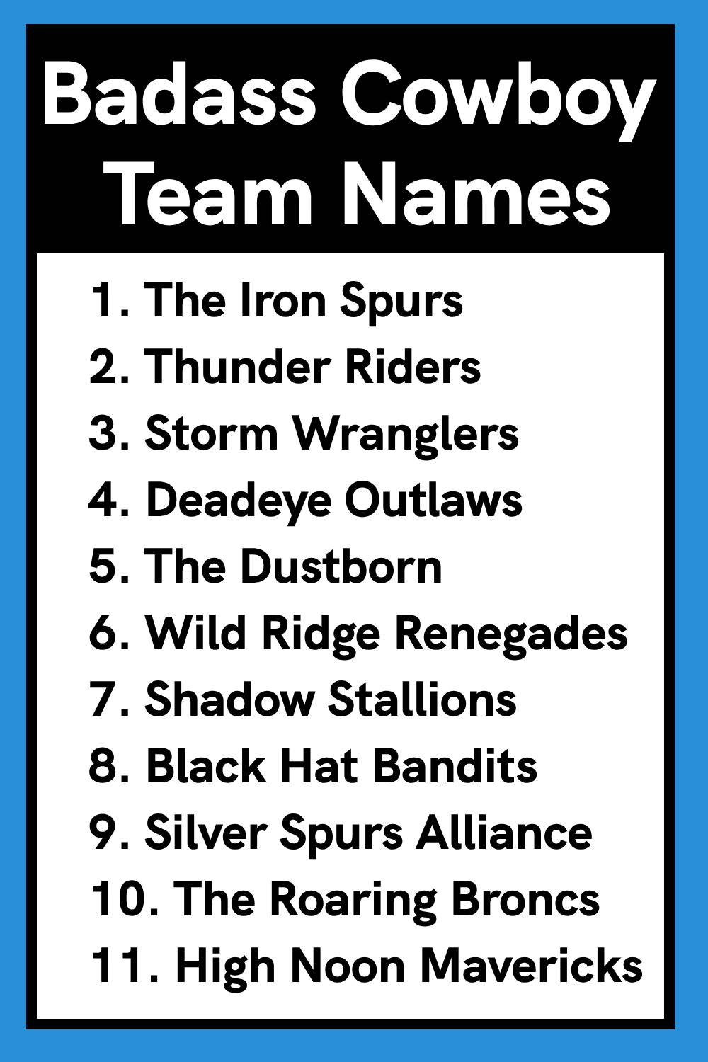 Good Cowboy Team Names