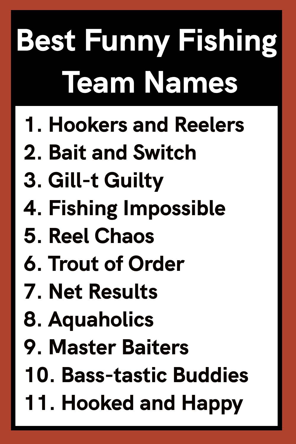 Best Funny Fishing Team Names