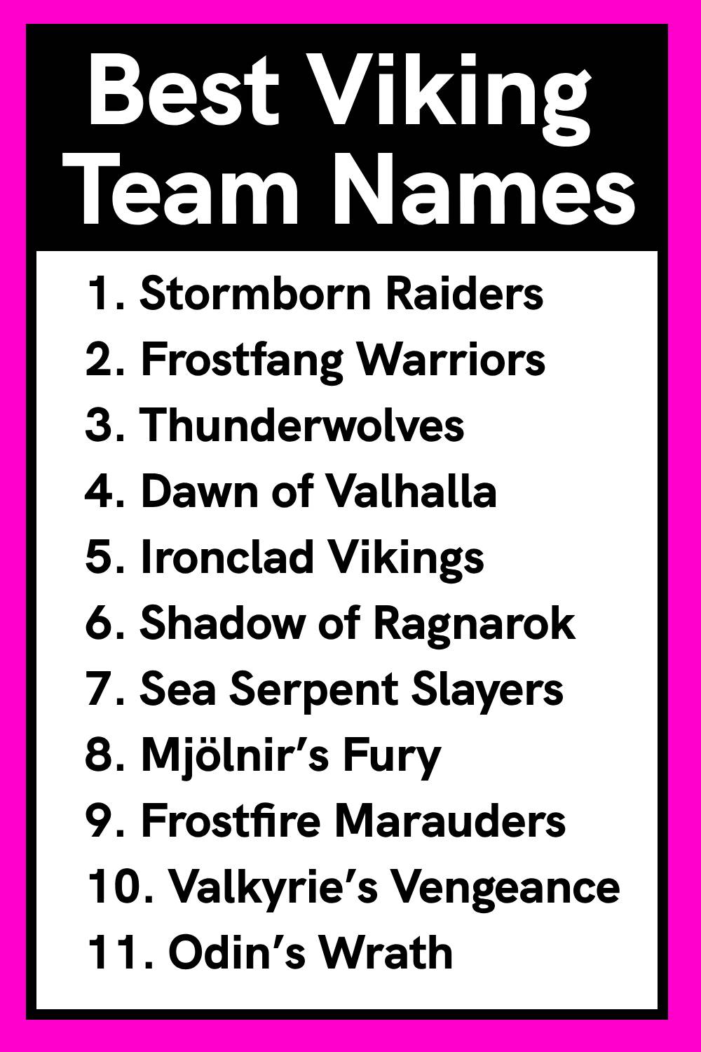 Best Viking Team Names