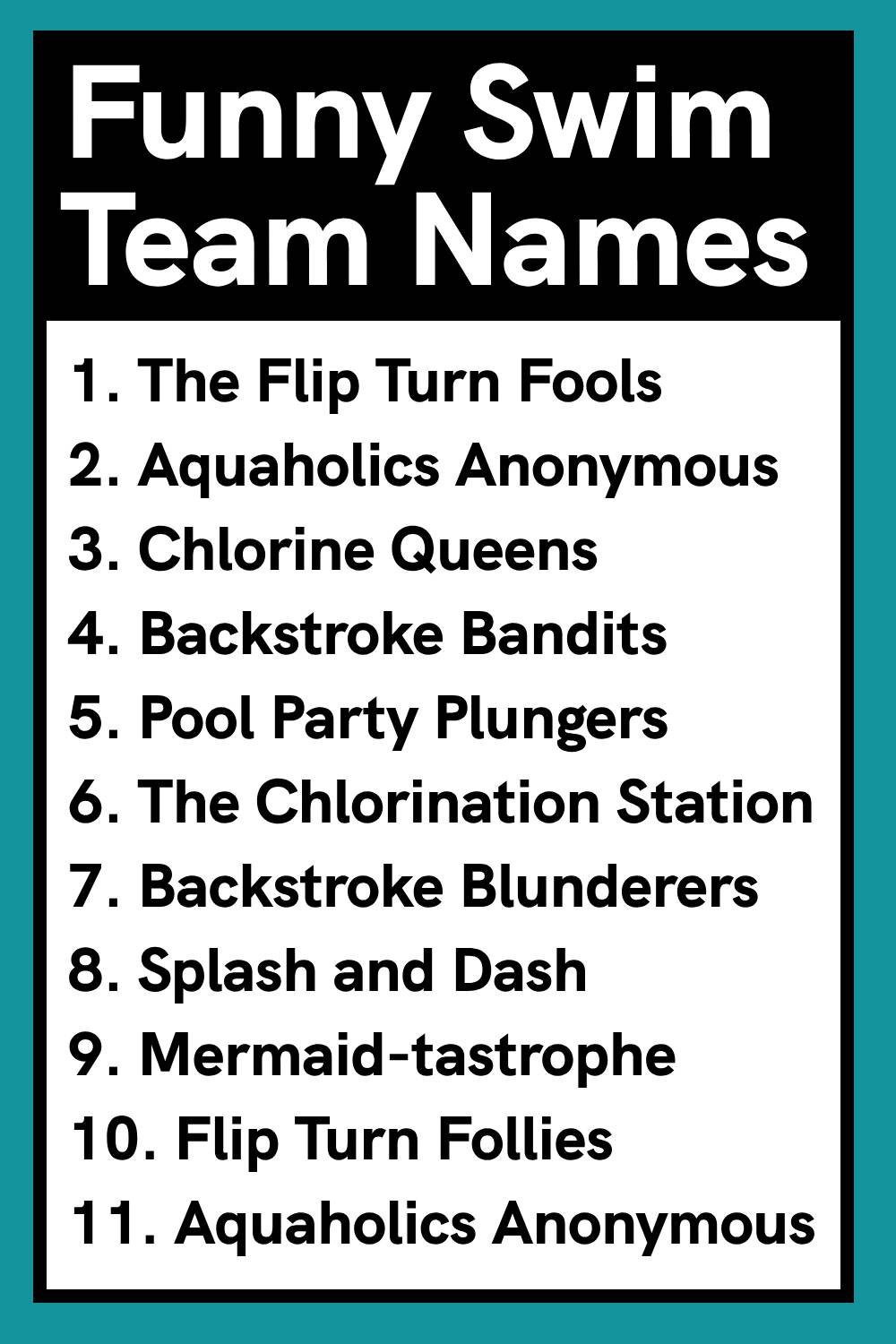 Funny Swim Team Names
