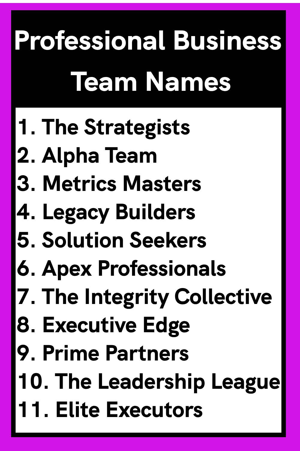 Professional Business Team Names