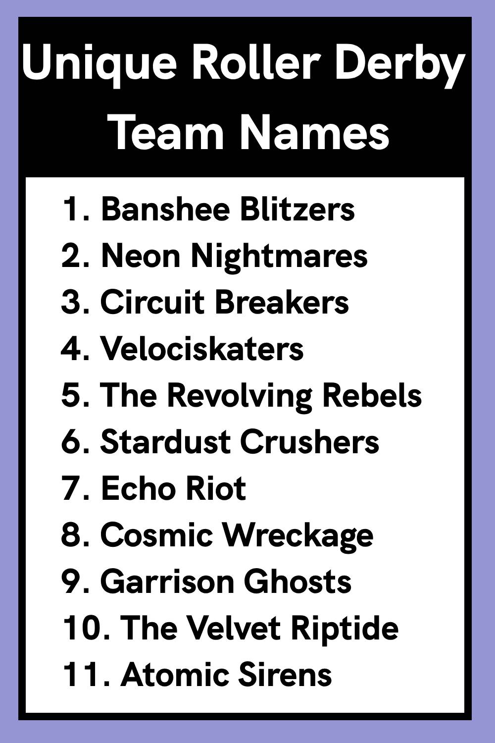 Unique Roller Derby Team Names