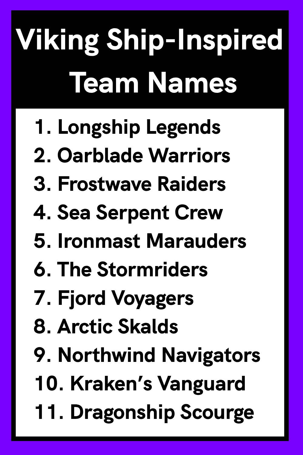 Viking Ship-Inspired Team Names