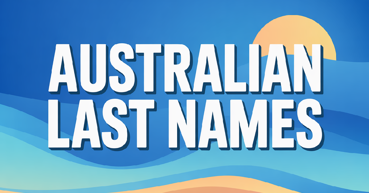 Australian Last Names With Meanings
