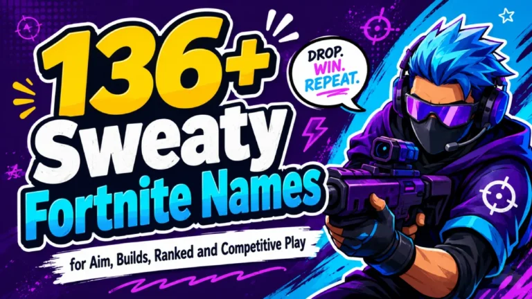 136+ Sweaty Fortnite Names for Aim, Builds, Ranked and Competitive Play