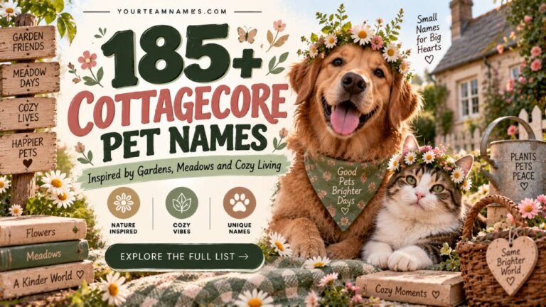 185+ Cottagecore Pet Names Inspired by Gardens, Meadows and Cozy Living