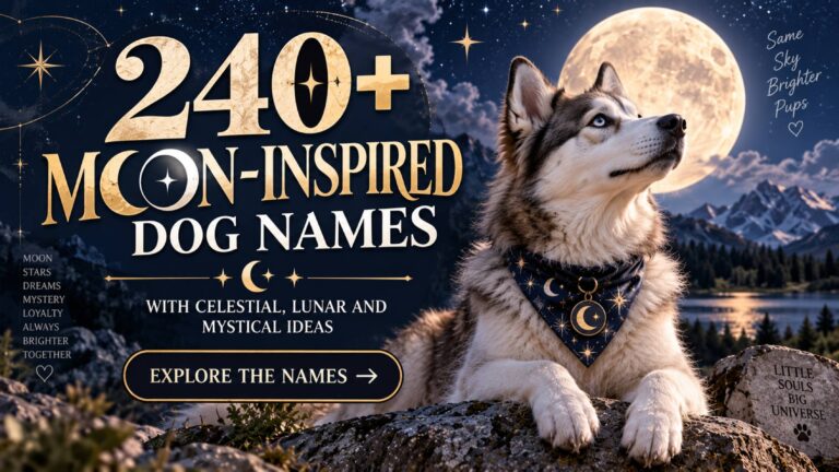 240+ Moon-Inspired Dog Names with Celestial, Lunar and Mystical Ideas